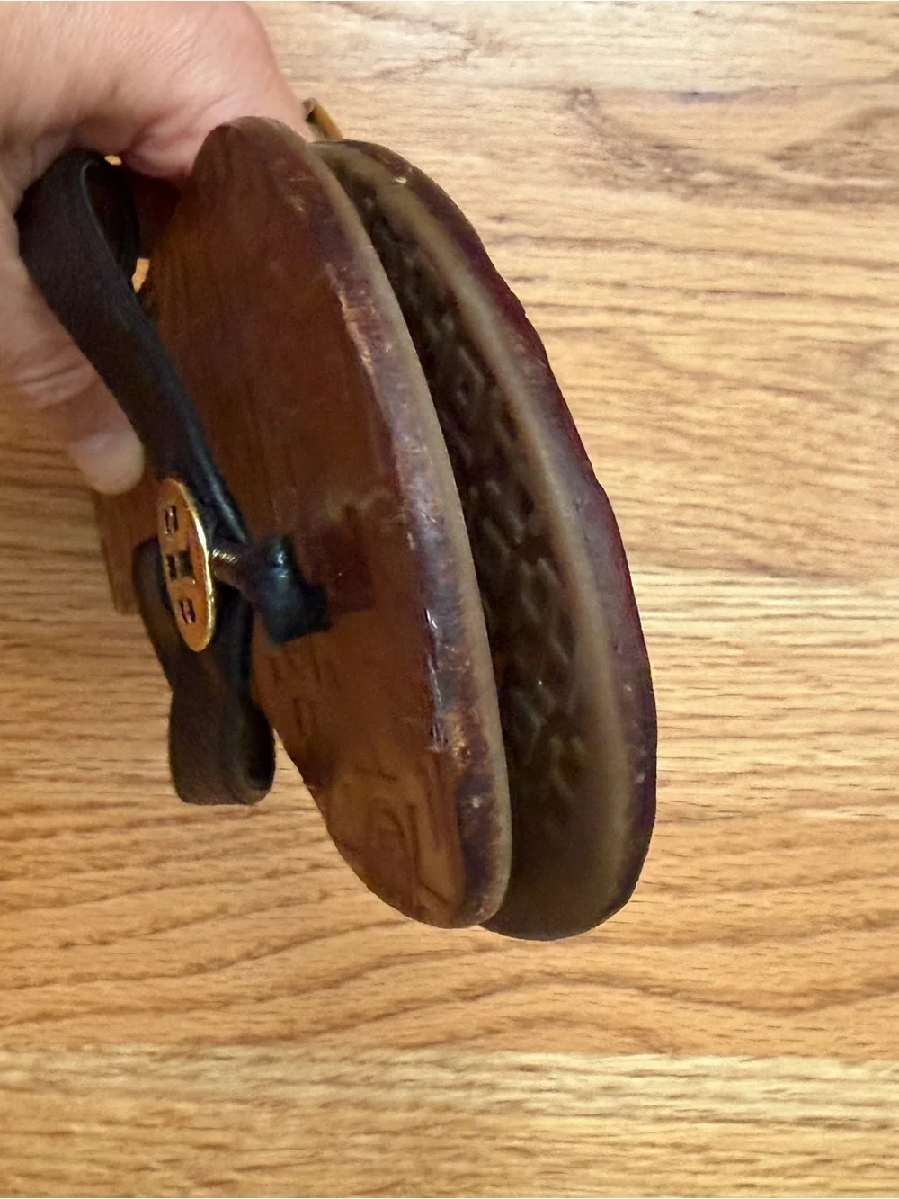 Tory Burch Black Leather Flip Flops